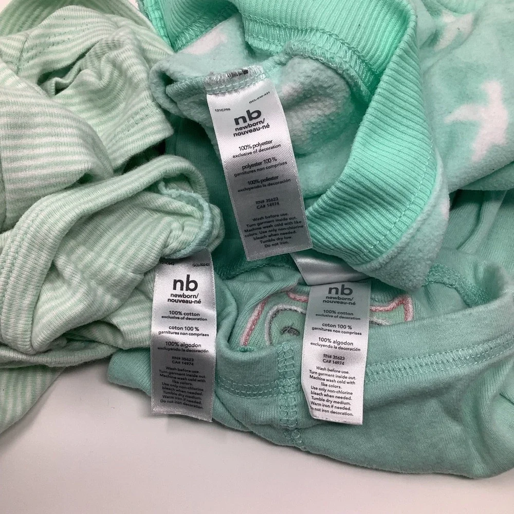 Carter's Baby Girl 3pc Lot Newborn Mint‎ Dress Vest Leggings